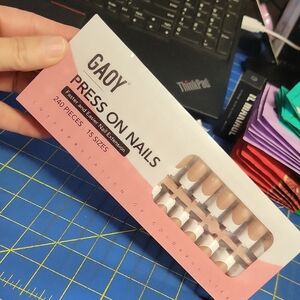 GAOY Press On Nails Set Long Square French Tips New Sealed Box